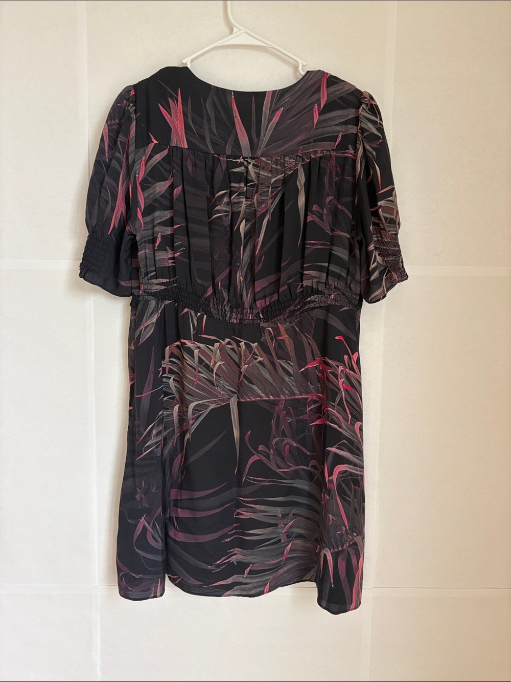 All Saints Demi Luar Black Print Mini Dress 8 - Picture 5 of 8